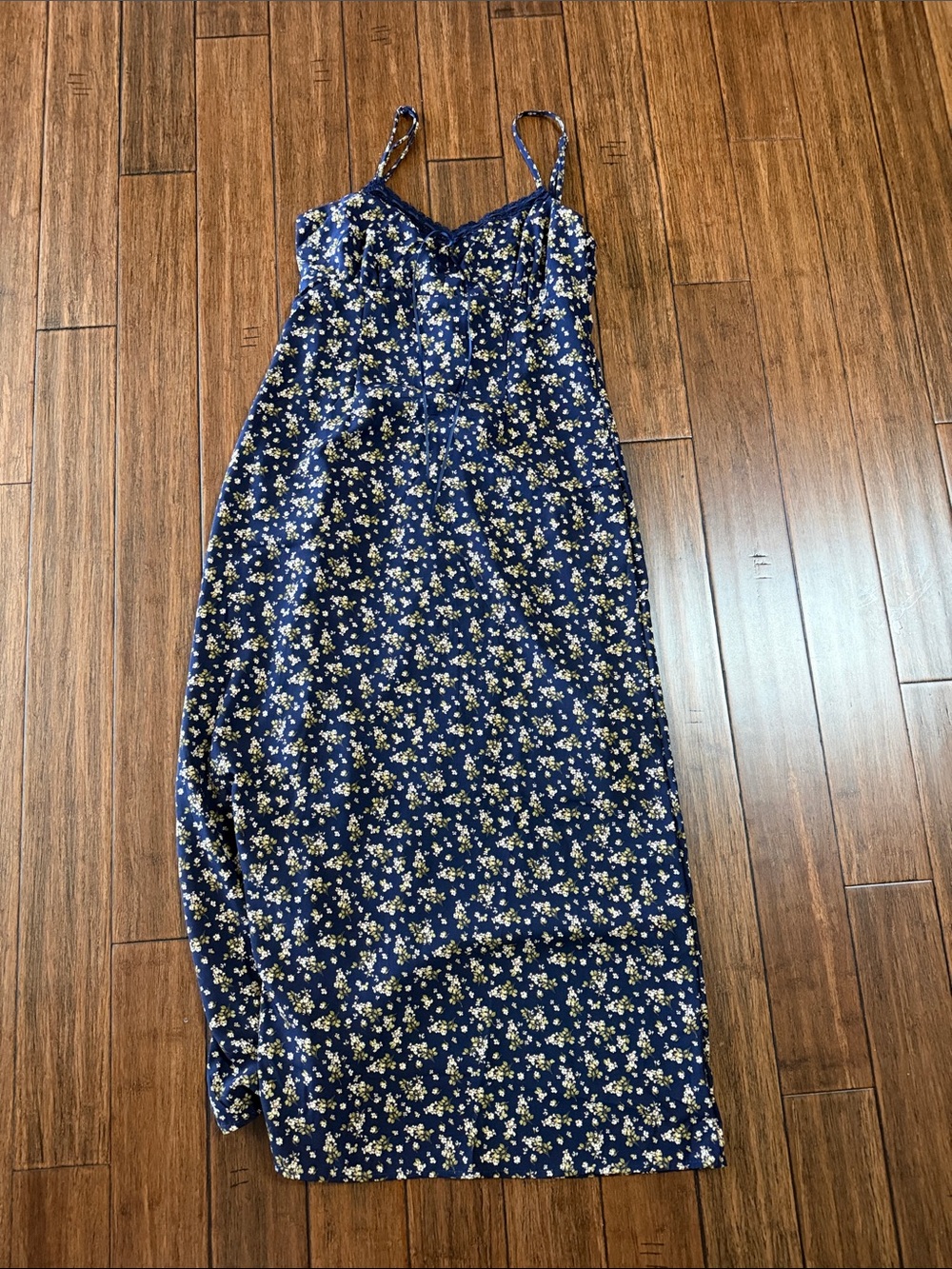 Blu Pepper Navy Floral Midi Slip Dress